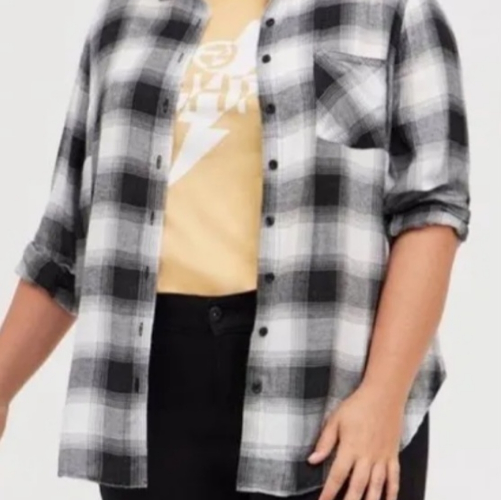 Black & White Button Down Flannel